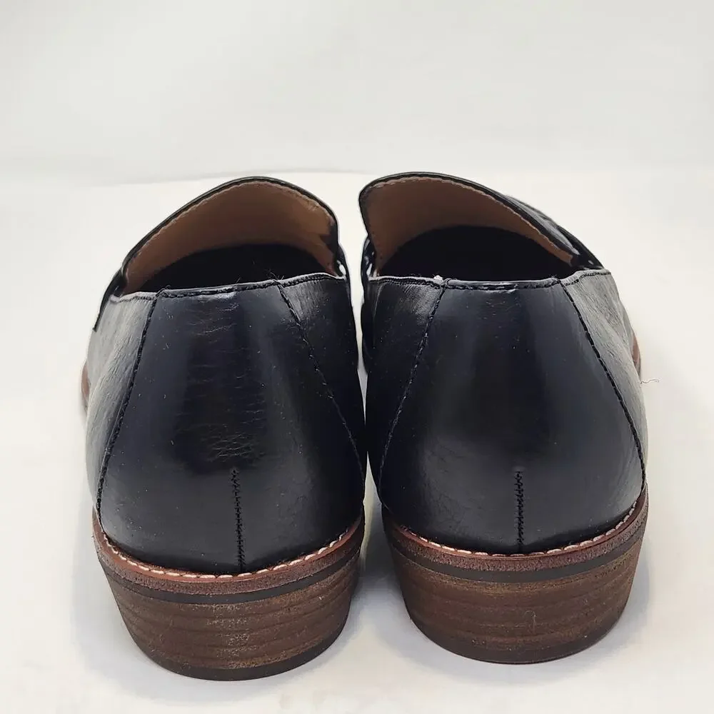 Earth Etedie Black Leather Loafers Slip On Shoes Women Size 9.5 M Comfort Shoes